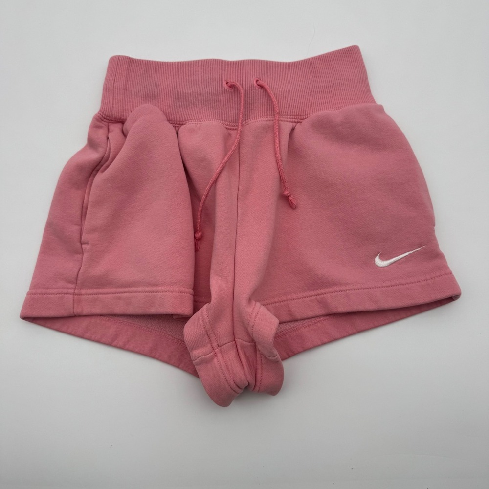 Nike Sportswear Essential Fleece Shorts Pink High Rise XS